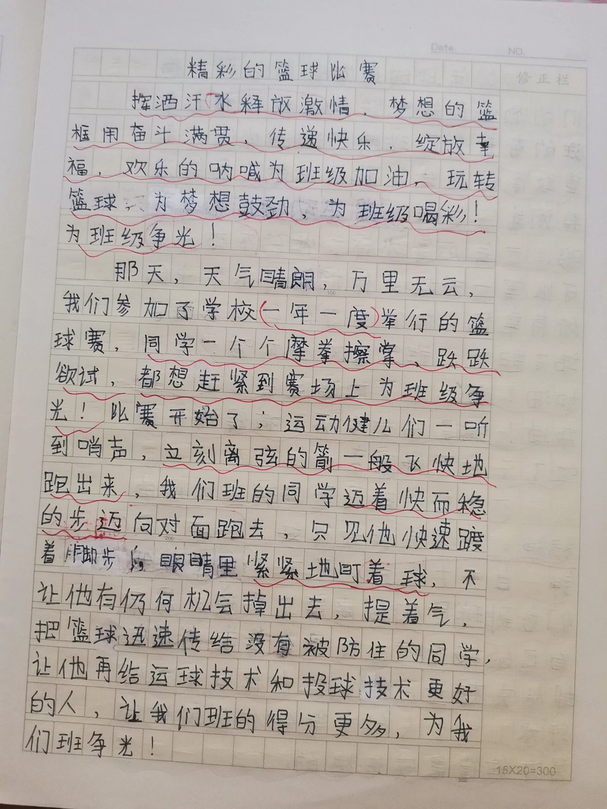 写篮球训练时辛苦的作文